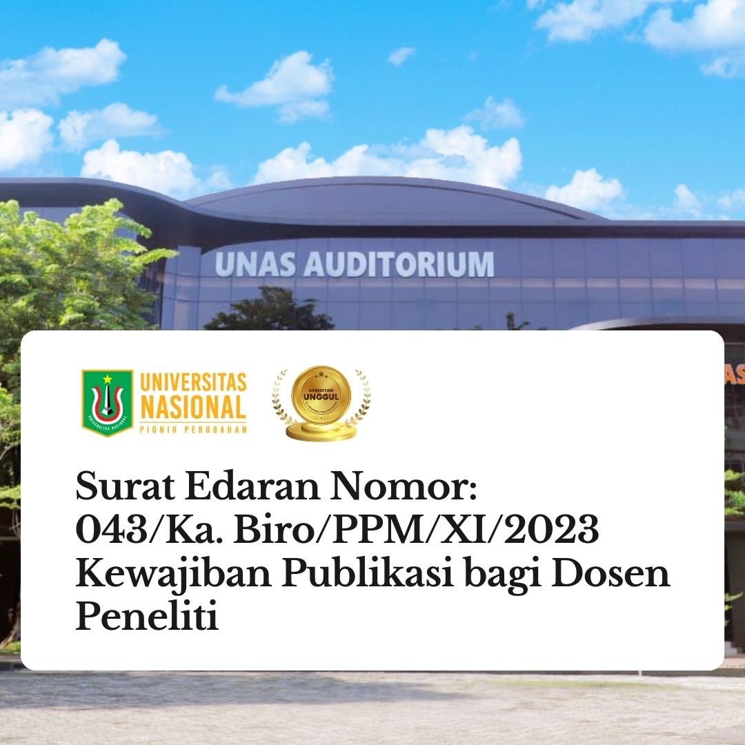 Read more about the article Surat Edaran Nomor: 043/Ka.Biro/PPM/XI/2023