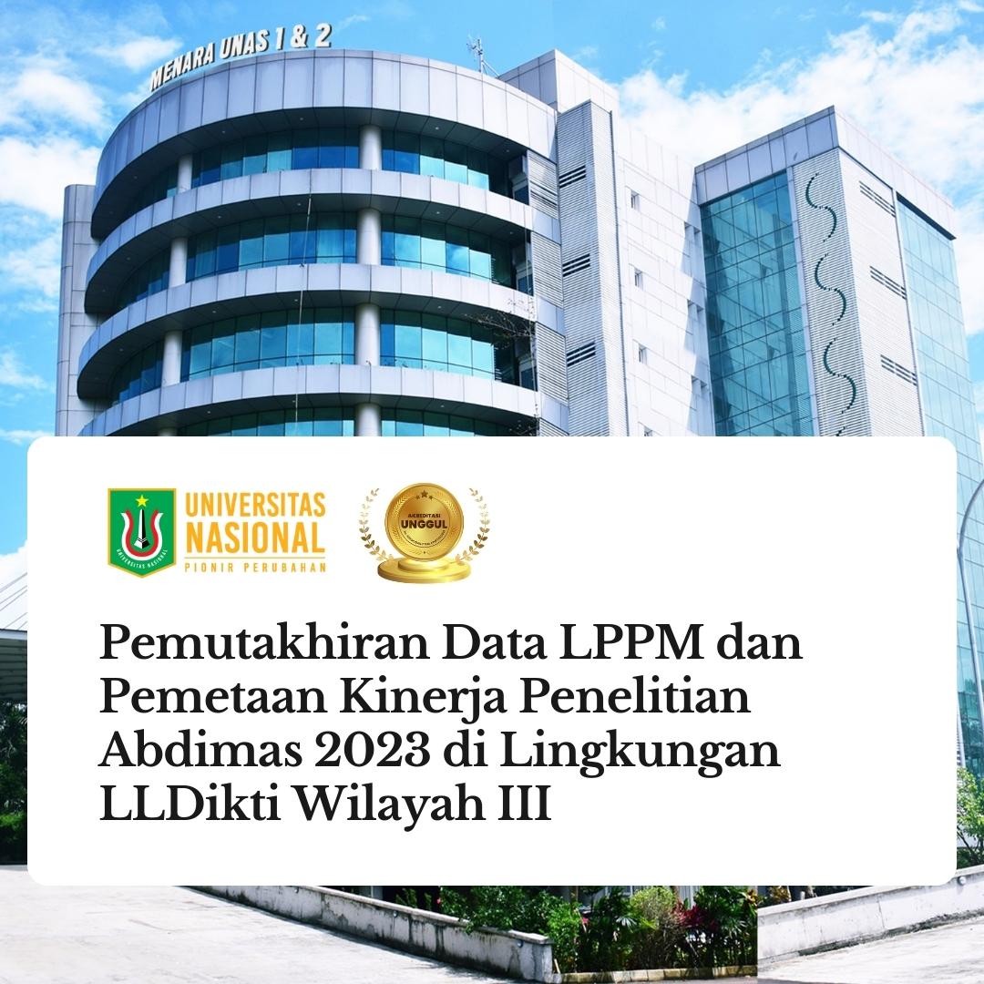 Read more about the article Pemutakhiran Data LPPM dan Pemetaan Kinerja Penelitian Abdimas 2023 di Lingkungan LLDikti Wilayah III