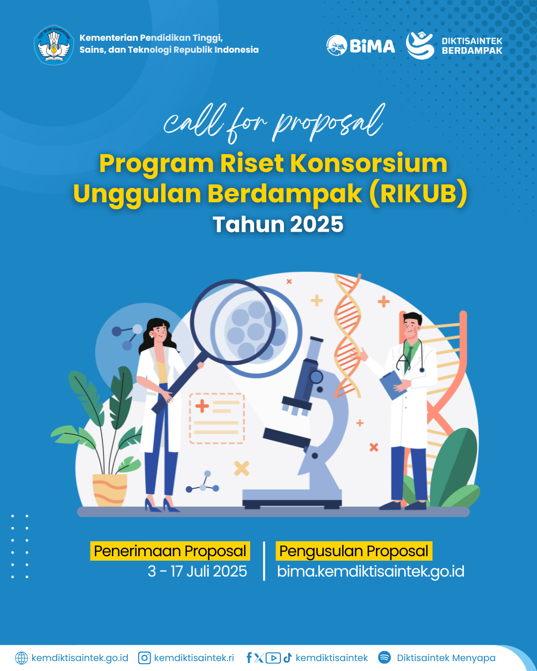 Read more about the article Pengumuman Penerimaan Proposal Program Riset Konsorsium Unggulan Berdampak (RIKUB) Tahun 2025